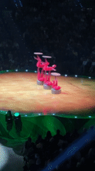 Circus acrobats perform balancing acts at Sofia arena