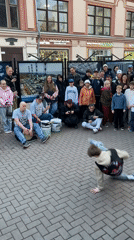 Breakdancer performs with drum accompaniment draws Moscow crowd