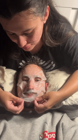 Couple shares intimate skincare routine in Kiryat Bialik home