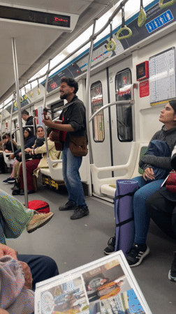 Person spotted wearing avant-garde shredded denim spike suit in Buenos Aires