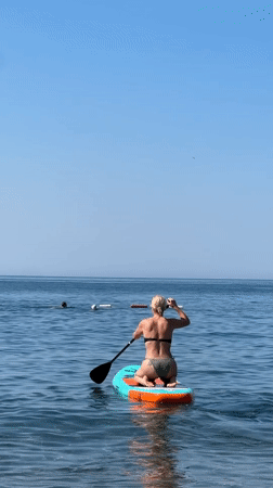 Paddleboarding on the Adriatic off the Montenegro coast