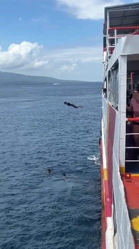 Ferry operations and passenger activities documented at Ketapang port