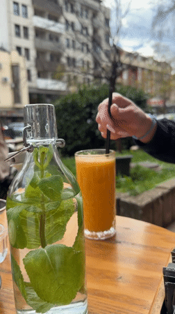 Afternoon cafe life documented in Kragujevac, Serbia