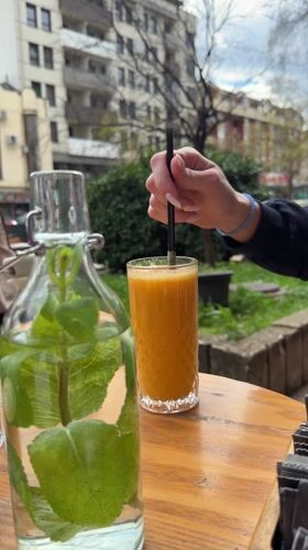 Afternoon cafe life documented in Kragujevac, Serbia