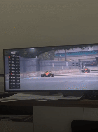 F1 wet race broadcast viewed on TV in Turin