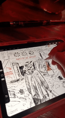 Artist sketches post-apocalyptic scenes in Nizhny Novgorod lounge