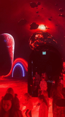Families explore immersive digital tunnels at Krasnodar exhibition