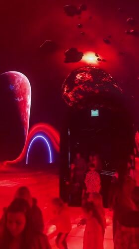 Families explore immersive digital tunnels at Krasnodar exhibition