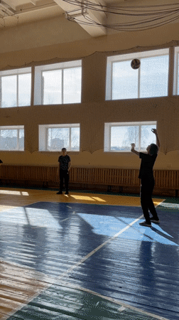 Volleyball game observed in Sarapul gymnasium