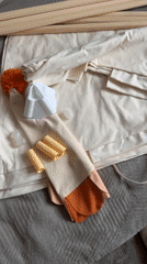 Children's teepee components documented in unassembled state
