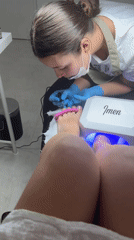 First-person view of a pedicure session in Holon
