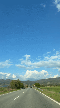 Mountain road scene captured in Saparevo, Bulgaria