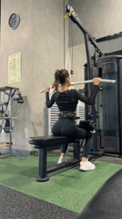 Woman takes gym selfie in Krasnoyarsk fitness center
