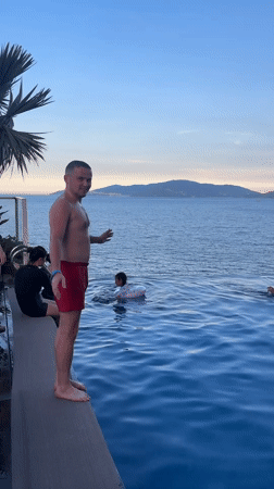 Infinity pool morning with ocean views and shakshuka in Nha Trang