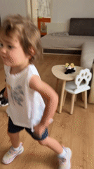Toddler playtime and newborn puppies at a Plovdiv home