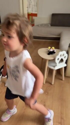 Toddler playtime and newborn puppies at a Plovdiv home