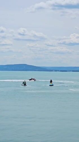 Water sports enthusiasts enjoy jet skiing, hydrofoiling near Balchik