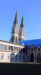 Religious building complex filmed in Buenos Aires daytime
