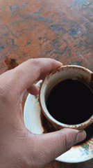 Morning coffee and cigarettes at a roadside warung in Bojonegoro