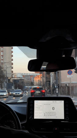 Traffic jam observed on city street in Palilula, Serbia