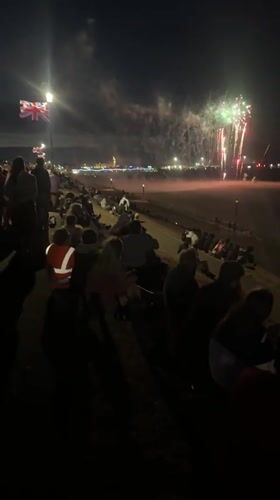 Fireworks display over Great Yarmouth beach draws large seafront crowd