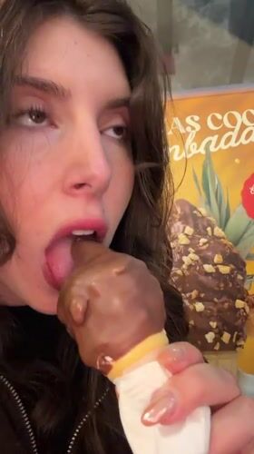 Late-night chocolate-dipped ice cream run at a Montreal mall