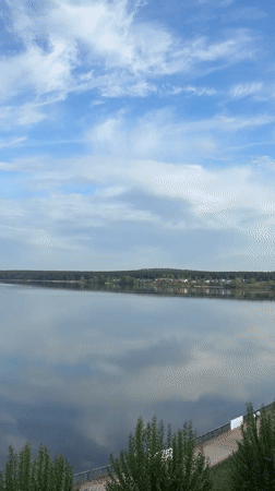 Serene lake views captured near Votkinsk, Russia early morning