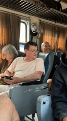 Train passenger captures interior view of Vietnamese railway carriage