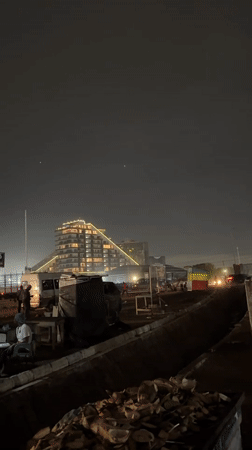 Nighttime commercial district activity documented in Accra