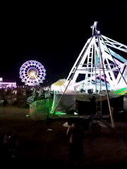 Harmoni Market carnival night in Canggu, rides and stalls packed