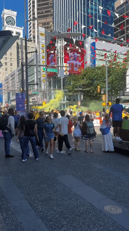 Colombia fans flood downtown Vancouver during FIFA World Cup 2026