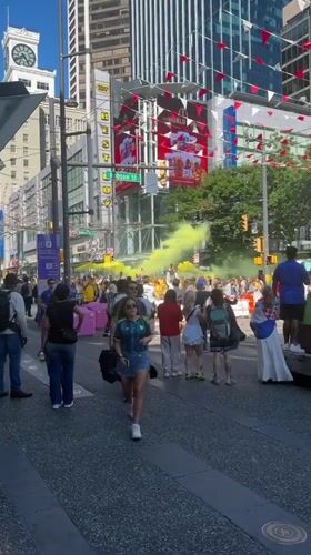 Colombia fans flood downtown Vancouver during FIFA World Cup 2026