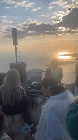 DJ performs sunset set on Montenegro cliffs