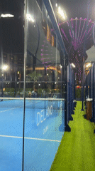 Nighttime padel tennis activity recorded at Dubai sports complex