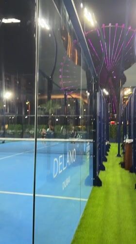 Nighttime padel tennis activity recorded at Dubai sports complex