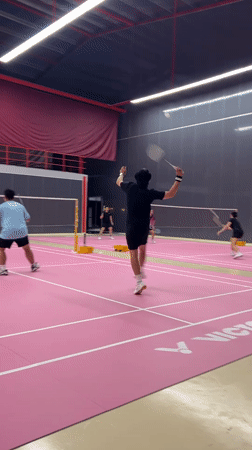 Badminton game recorded at indoor Ko Samui court