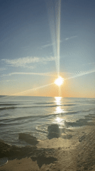 Sunset afternoon on the Black Sea shore in Anapa