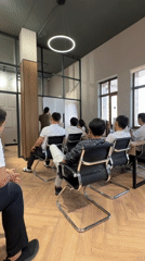 Morning business training session held in modern Astana office