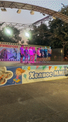 Youth award ceremony on an outdoor stage in Kiten, Bulgaria