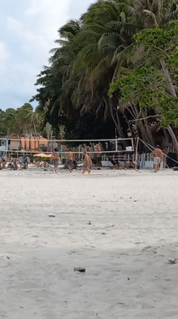 Morning beach recreation captured at Ban Tai Subdistrict, Thailand