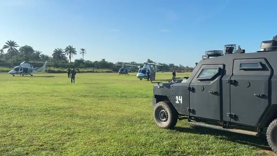 Military helicopters, armored vehicle deployed in Nigerian field
