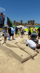 Beach recreation activities observed in Herzliya during sunny weather
