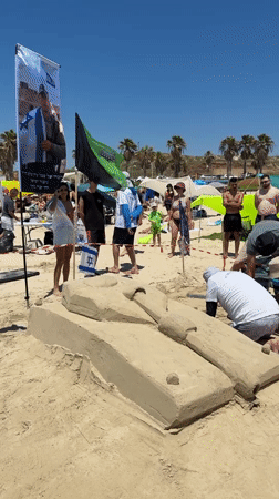 Beach recreation activities observed in Herzliya during sunny weather