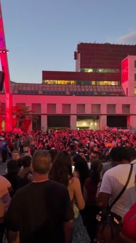 Nighttime music event draws crowds to Montreal's Quartier des Spectacles
