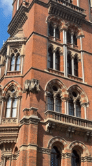 Morning street scenes documented around St Pancras Station, London