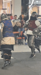 Medieval sword fights, fitness demos draw crowds at Russian mall