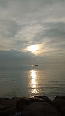 Cloudy sunset captured by witnesses at Lhokseumawe waterfront