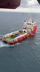 Supply vessel spotted in Italian waters from aerial view