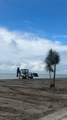 Beach maintenance equipment spotted on Batumi shore