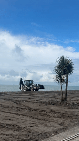 Beach maintenance equipment spotted on Batumi shore